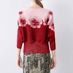 Luxury Pleats Floral Top