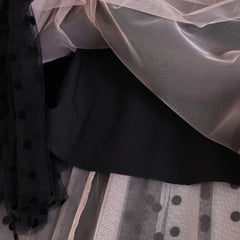 High-Waisted Polka Dot Tulle Skirt
