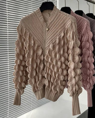 Lightweight 3D Bubble Plissé Jacket