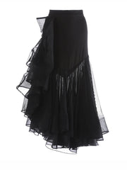 Luxury Asymmetrical Ruffle Skirt