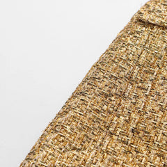 Gold Metallic Tweed Blazer