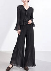 Luxury Plisse Palazzo Trousers Set
