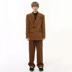 Men's Corduroy Blazer & Baggy Pants 2-Piece Set