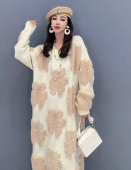 Haute Couture Pearls Bear Sweater Dress