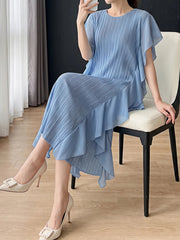 Luxury Plissé Ruffle Kaftan Dress