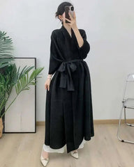 Luxury Plissé Longline Coat