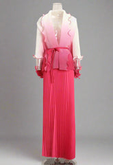 Chic Pleated Modest Skirt Set