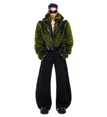Men's Luxury Faux Fur Biker Jacket