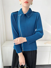 Luxury Pleated Asymmetric Jacket
