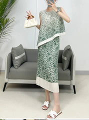 Korean Style 2 Piece Pleated Summer Skirt Set