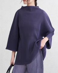 Elegant Mock-Neck Pleated Top