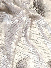 Luxury Silver Sequin Midi Skirt