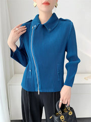 Luxury Pleated Asymmetric Jacket