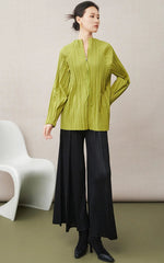 Premium Pleated Zip-Up Top