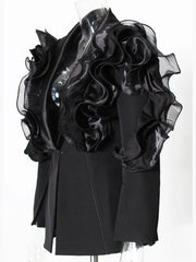 Luxury Avant-Garde Tailored Ruffled Blazer