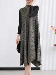 Luxury Metallic Pleats Dress