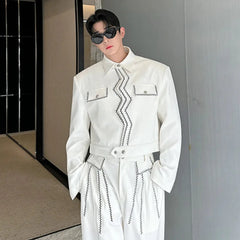 Men's 2 Piece Cropped Jacket + Pants Suit Set