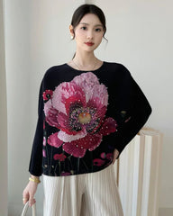 Luxury Floral Pleated Top