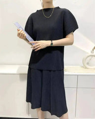 Elegant Pleated Shorts Set