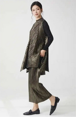 Luxury Formal Metallic Pleats Set