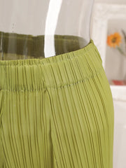 Luxe Wide-Leg Plisse Pants