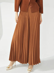 Luxe High-Waisted Plissé Pleated Trousers