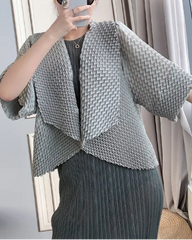 Luxury Pleated Open Jacket