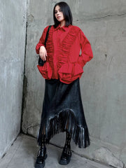 Oversized Ruffle Blouse Top