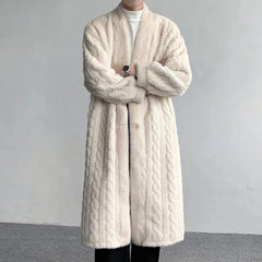 Men's Faux Fur Long Cardigan Coat | Cozy Luxury