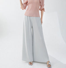 Luxury Plisse Wide-Leg Trousers