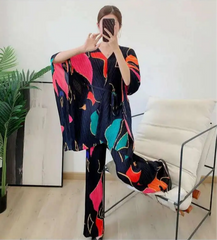 Plissé Trousers & Batwing Top Set