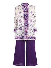 Pleated Top & Wide-Leg Pant Set