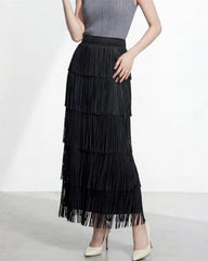 Luxurious Pleated Tassel Skirt