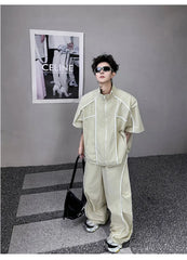 Men's Japanese Streetwear Baggy 2-Piece Set