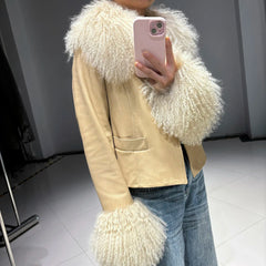 Couture Lambskin Leather Sheepskin Blazer