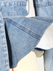 Avant-Garde Peplum Denim Jacket