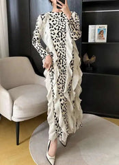 Luxury Leopard Plissé Dress