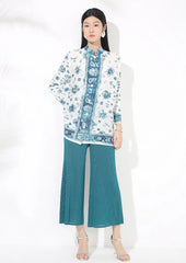 Pleated Top & Wide-Leg Pant Set