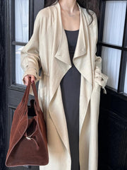 Luxury Drape-Front Trench Coat