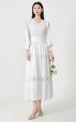 Luxury Fitted-Waist Plissé Dress