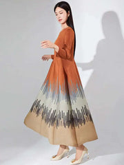 Luxury Pleated 3/4 Sleeve Dress
