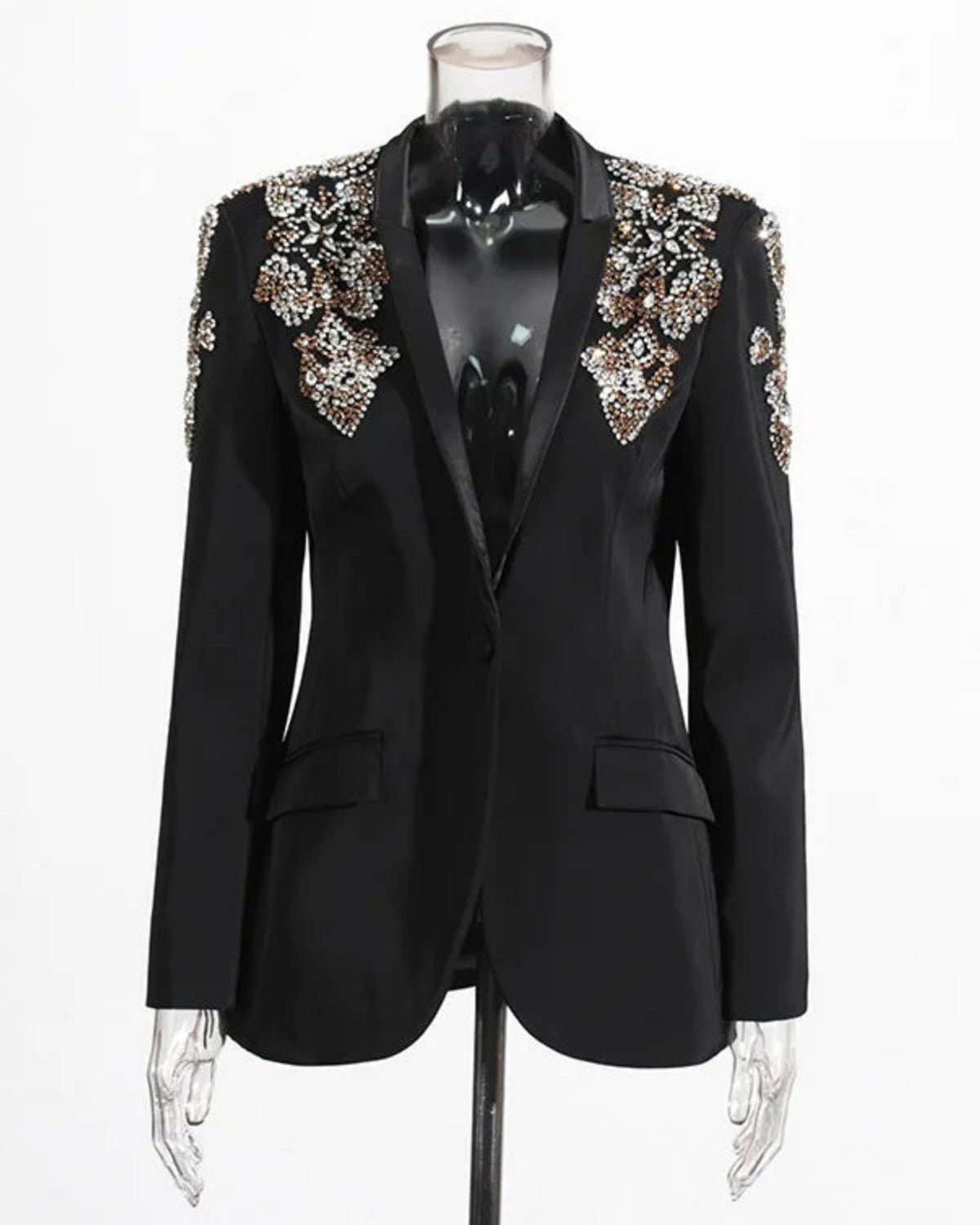 Luxury Crystal Embellished Blazer