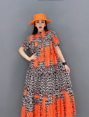 Chic Boho Oversized Short Sleeve Maxi Dress