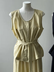 Linen Blend Top & Wide Leg Trousers Set