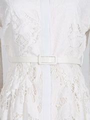 Fit & Flare Floral Lace Midi Dress