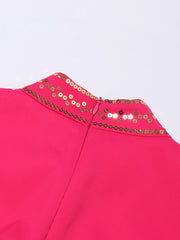 Luxury Ruffle-Sleeve Sequin Dress