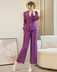 Luxury Plissé Two-Piece Set