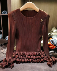 Pleated Bubble Blouse Top