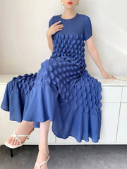 Bubble Plissé Top & Midi Skirt Set