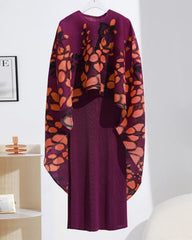 2-Piece Pleated Dress & Shawl